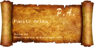 Panitz Arika névjegykártya